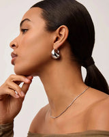Sculptural Chubby Dome Medium Hoop Earrings
