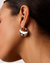Sculptural Chubby Dome Medium Hoop Earrings