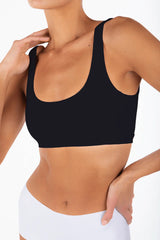 Scoop Neck Bra - Black