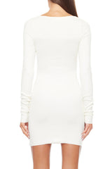 Square Neck Mini Dress - Cream