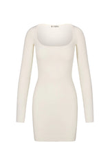 Square Neck Mini Dress - Cream