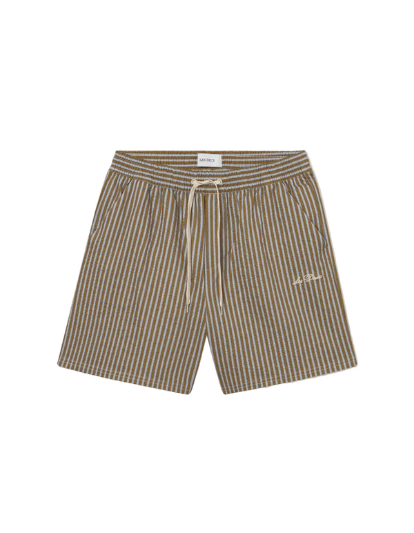 Stan Stripe Seersucker Swim Shorts - Plant Green