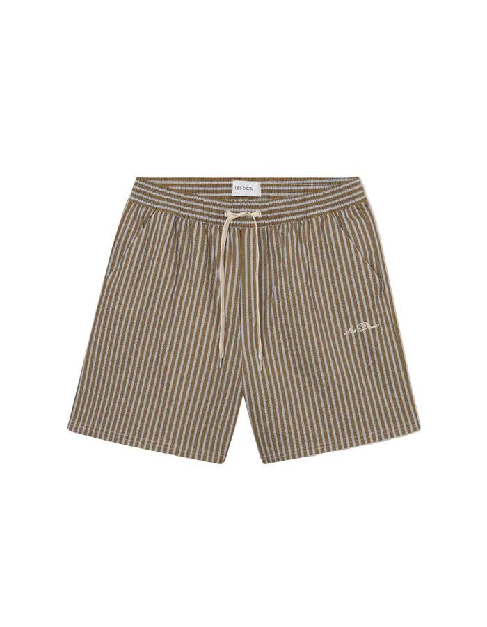 Stan Stripe Seersucker Swim Shorts - Plant Green