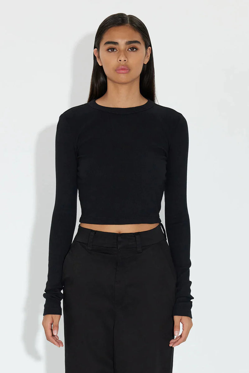 Verona Crop Shirt - Jet Black - BLVD