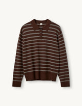 Madison Polo - Espresso/Ecru Stripes