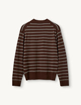 Madison Polo - Espresso/Ecru Stripes