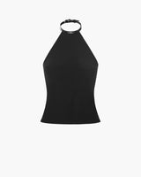Triple Belt Halter Top - Black