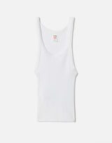 Cropped Ribbed Tank - Optic White - BLVD