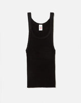 Cropped Ribbed Tank - Black - BLVD