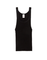 Cropped Ribbed Tank - Black