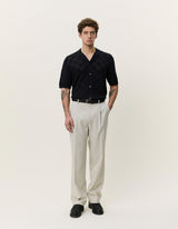 Squared Knitted SS Shirt - Black - BLVD