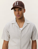 Stripe Cotton-Linen SS Shirt - Dark Sand - BLVD