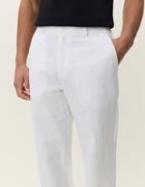 Linen Comfort Suit Pants - White - BLVD