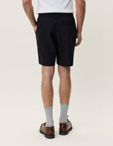 Drawstring Linen Shorts - Black - BLVD