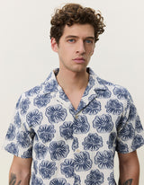 Dahlia Jacquard SS Shirt - Dark Denim - BLVD