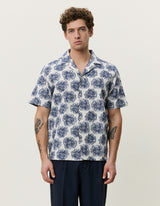 Dahlia Jacquard SS Shirt - Dark Denim - BLVD