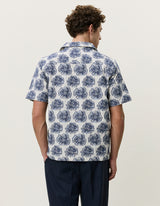 Dahlia Jacquard SS Shirt - Dark Denim - BLVD