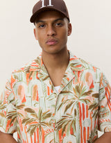 Palm AOP SS Shirt - Sienna Orange - BLVD
