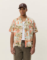 Palm AOP SS Shirt - Sienna Orange - BLVD