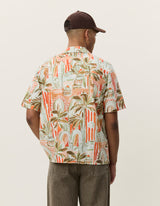 Palm AOP SS Shirt - Sienna Orange - BLVD