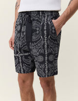 Palm AOP Shorts - Black - BLVD