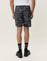 Palm AOP Shorts - Black - BLVD
