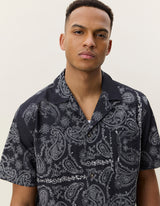 Palm AOP SS Shirt - Black - BLVD