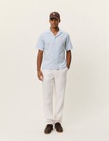 Lukas Stripe Cotton Linen SS Shirt - Allure - BLVD