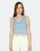 Avery Vest - Seaside/White