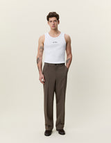 Mini Check Tailored Pants - Dark Sand