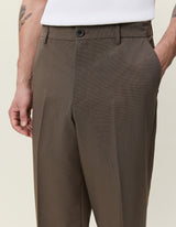 Mini Check Tailored Pants - Dark Sand