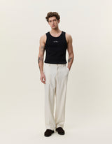 Brushed Twill Tailored Pants -Ivory