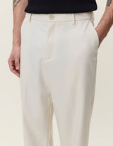 Brushed Twill Tailored Pants -Ivory
