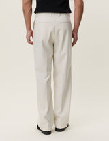 Brushed Twill Tailored Pants -Ivory