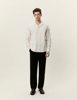 Flower Jacquard Shirt - Light Ivory
