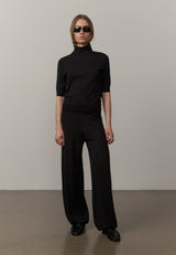 Clark Knit Mid Waist Pants - Dark Grey - BLVD