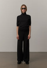 Clark Knit Mid Waist Pants - Dark Grey - BLVD