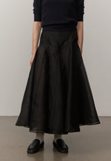 Greta Silk Skirt - Black - BLVD