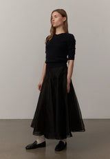Greta Silk Skirt - Black - BLVD