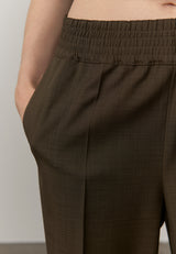 Pinky Mid Waist Pants - Khaki - BLVD