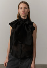 Royal Silk Blouse - Black - BLVD
