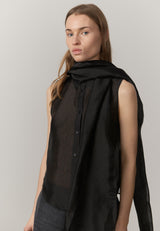 Royal Silk Blouse - Black - BLVD