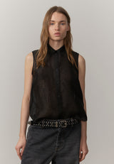 Royal Silk Blouse - Black - BLVD
