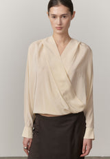 Sisi Silk Hooded Blouse - Off White - BLVD