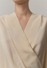 Sisi Silk Hooded Blouse - Off White - BLVD