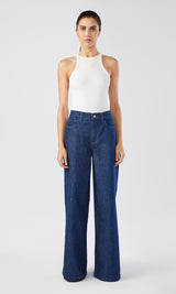 Ms. Fonda High Rise Wide Leg - Dark Indigo