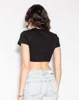 Cropped 60's Slim Tee - Black - BLVD