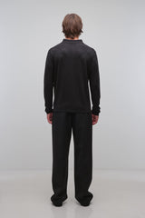 Reynolds Long Sleeve Polo - Dark Charcoal Melange - BLVD