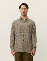 John Check Shirt - Dark Sand