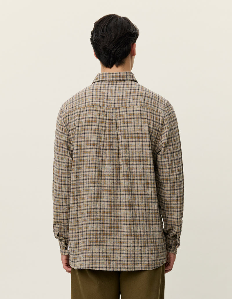 John Check Shirt - Dark Sand
